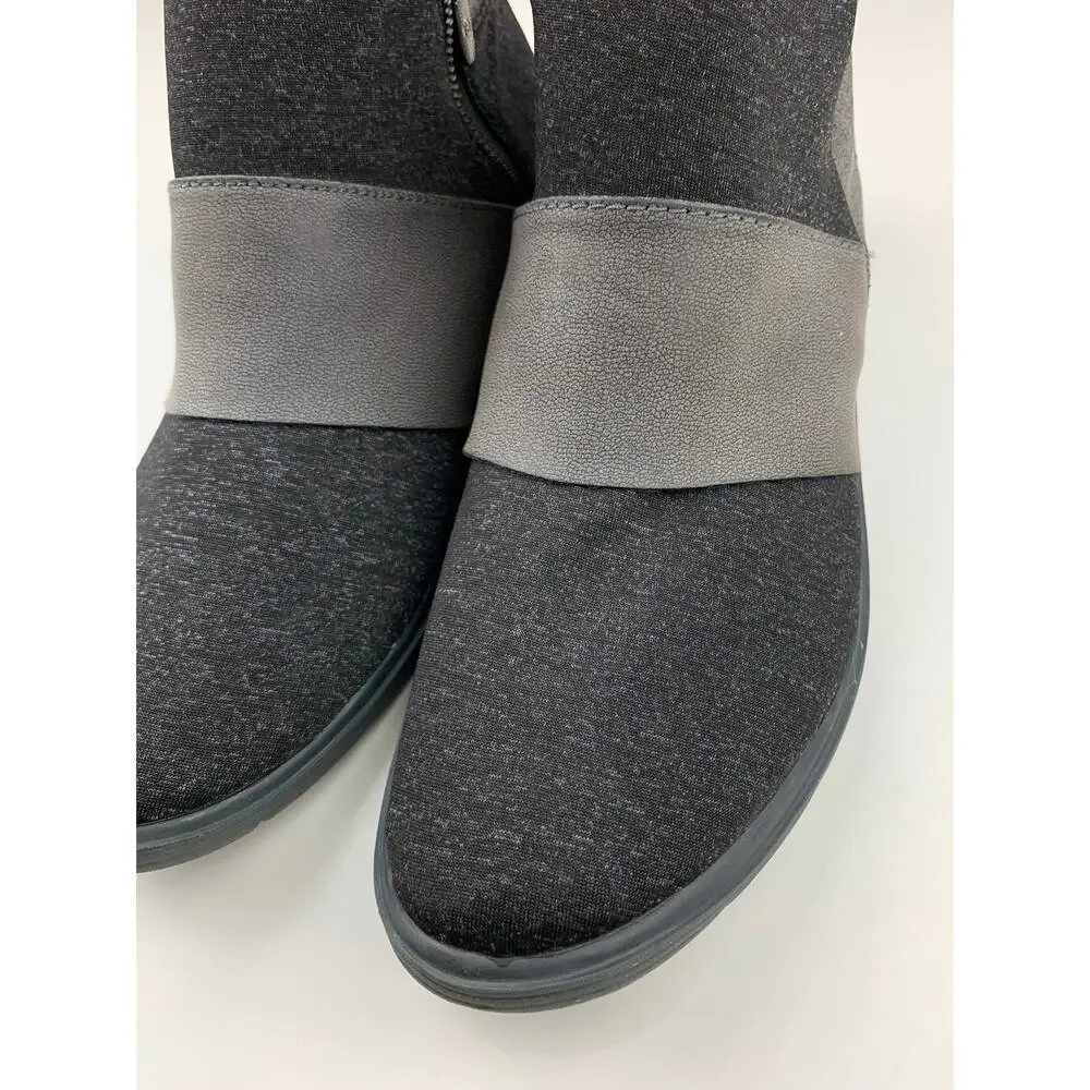 Bzees Billie Ankle Boots Stretch Knit Grey Comfort Booties Zipper Women's 10_3